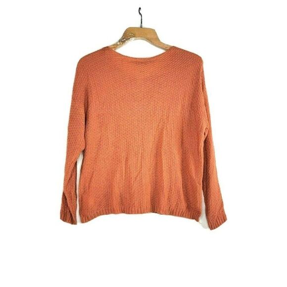 Vintage America Women's Bohemian Style Sweater Size Medium Orange Draw String - Picture 3 of 9